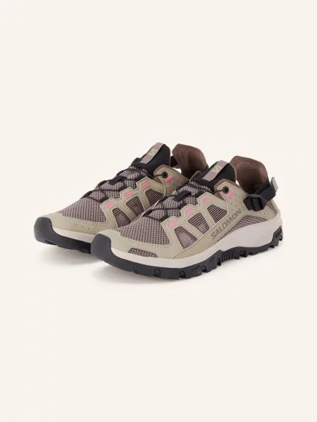 Salomon Turistické Boty Techamphibian 5 khaki / černošedá / neonově růžová