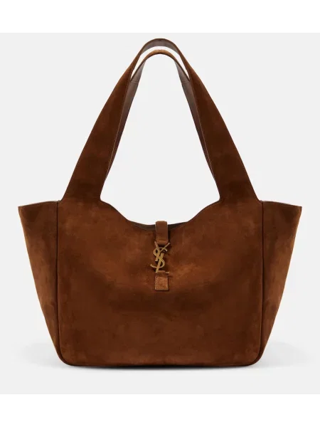 Duża torebka Saint Laurent zamszowa brązowa