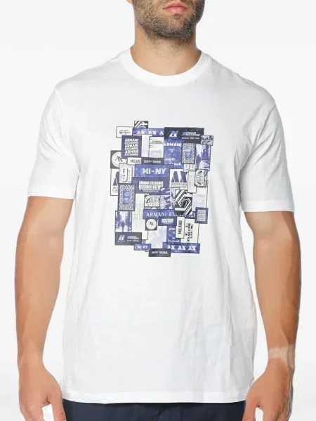 Tricou Armani Exchange cu imagine alb