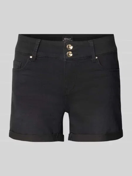Szorty jeansowe o kroju regular fit z mieszanki bawełny model ‘CARMEN’ Only czarne