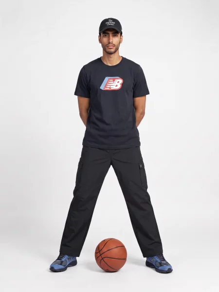 Pantaloni cargo New Balance negru