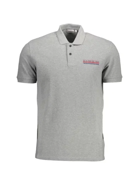 Tricou polo Napapijri cu imagine gri