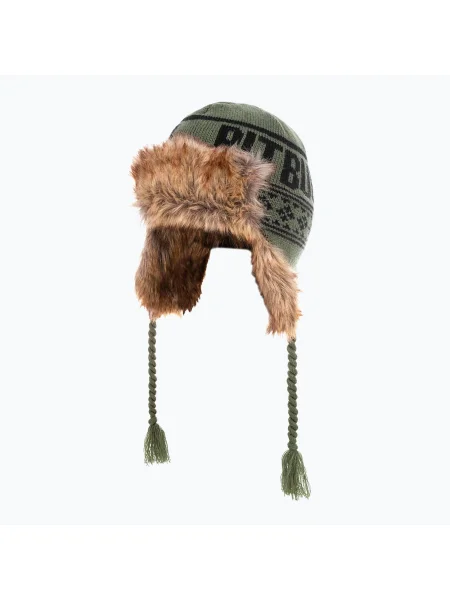 Férfi Pitbull Beanie Mission Bay oliva színű téli sapka. Méret: L-XL zöld