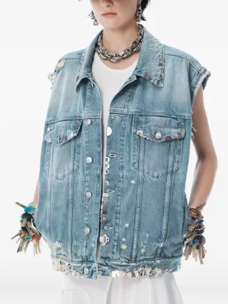 Vestă denim Alexander Wang negru