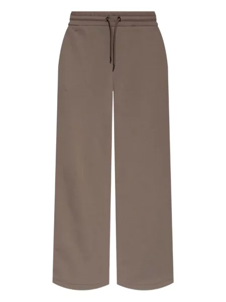 Pantaloni sport Emporio Armani cu broderie cu cordon maro