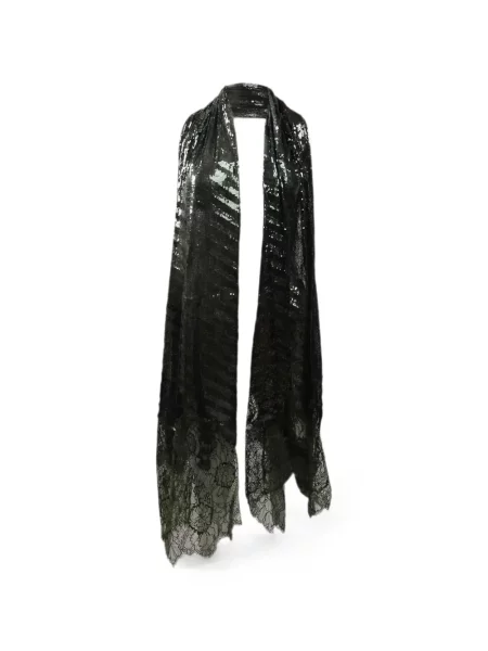 Fular Valentino Garavani cu paiete din dantelă negru