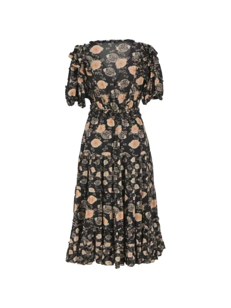 Rochie Ulla Johnson cu model floral cu imagine negru