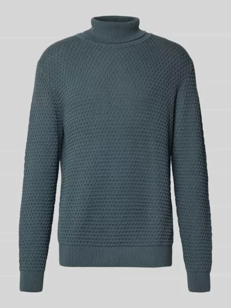 Sweter z wywijanym kołnierzem z prążkowanymi wykończeniami Mcneal