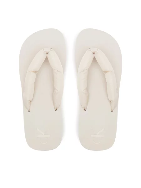 В'єтнамки Calvin Klein Beach Sandal Flatform Ttxr Satin triple eggshell бежеві