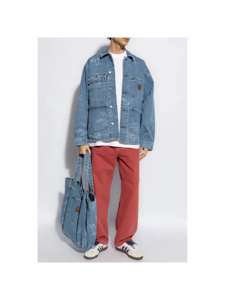 Jeansy Carhartt Wip z logo czerwone