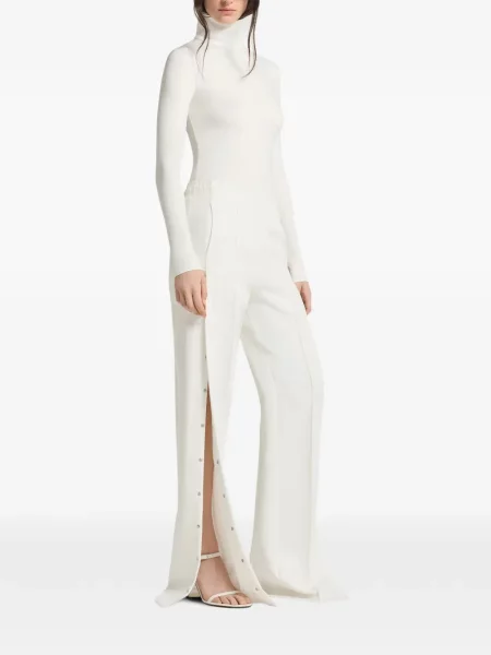 Body Courreges cu broderie alb