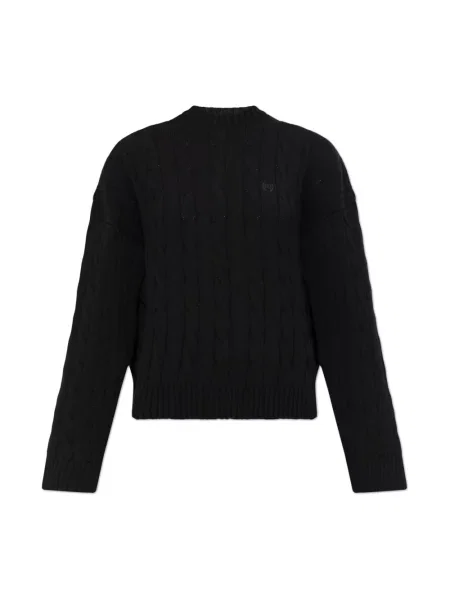 Lniany sweter Balenciaga czarny