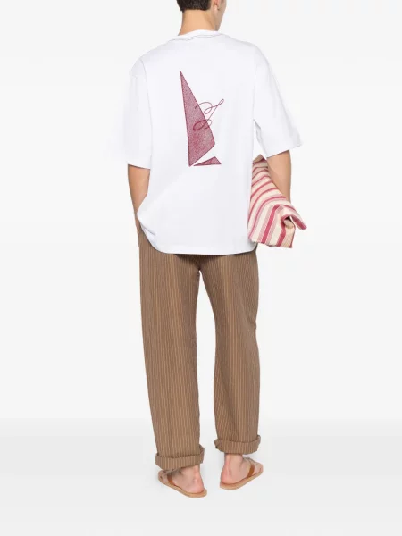 Tricou Jacquemus cu imagine alb