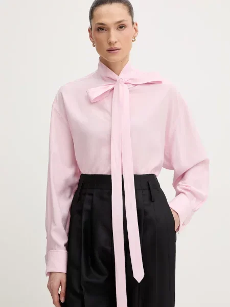 Kenzo Cămașă de femei cu adaos de mătase roz