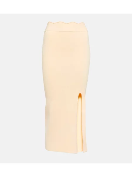 Spódnica midi Galvan do kolan żółta