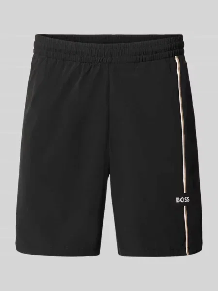 Szorty sportowe o kroju regular fit z detalami z logo model SH_TOC GAME 8 INCH' Boss Green czarne