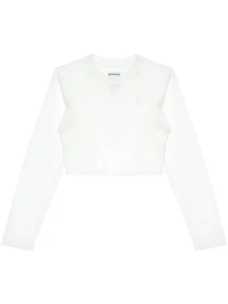 Decupat tricou Wooyoungmi cu broderie alb