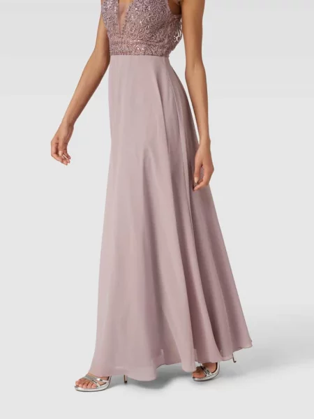 Sukienka wieczorowa obszyta ozdobnymi kamieniami Laona