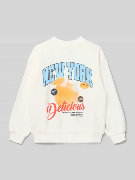 Bluza z nadrukiem z logo Garcia biała