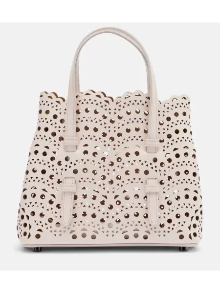 Usnjena torbica Alaia roza