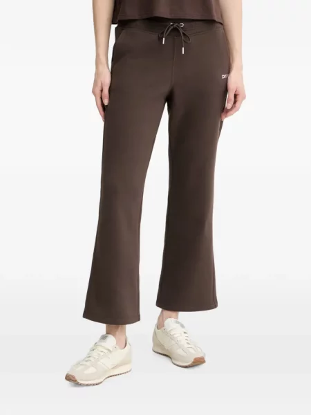 Pantaloni Dkny alergare cu autograf cu cordon maro