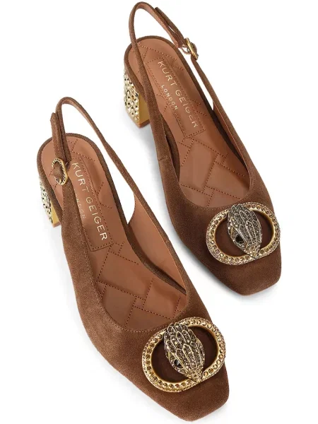 Pantofi cu toc Kurt Geiger London din piele slingback maro