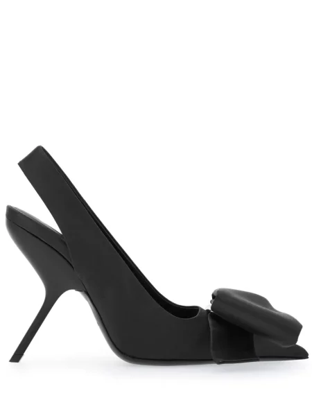 Pantofi cu toc Ferragamo cu funde slingback negru