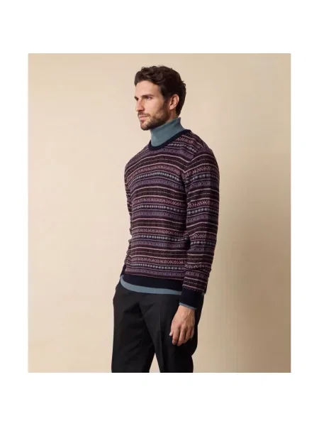 Sweter Brooks Brothers wełniany z okrągłym dekoltem