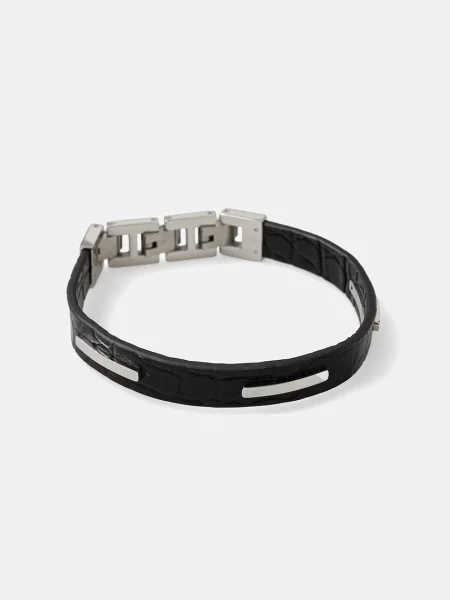 Zapestnica Trussardi T-LEATHER črna