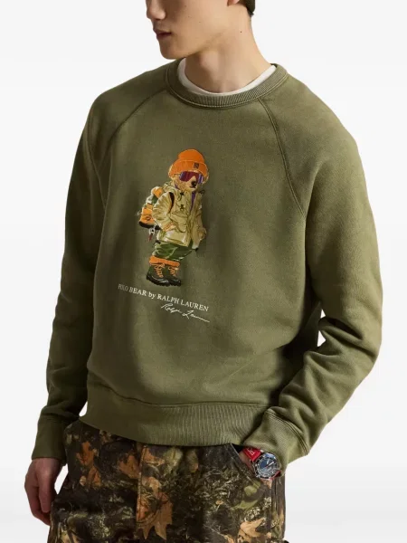 Șosete Polo Ralph Lauren cu broderie în carouri de flanelă verde