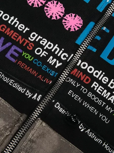 Hanorac cu glugă Astrum cu imagine negru