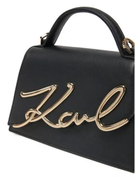 Karl Lagerfeld Ručna torbica Signature zlatna crna