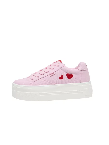 Sneakerși Buffalo cu motiv cu inimi roz