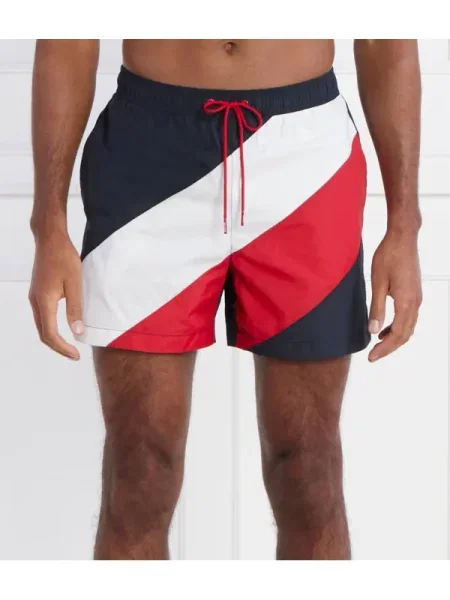 Olcsóbban. Férfi úszónadrág Tommy Hilfiger Medium Drawstring Diag desert sky. Méret: XXL kék