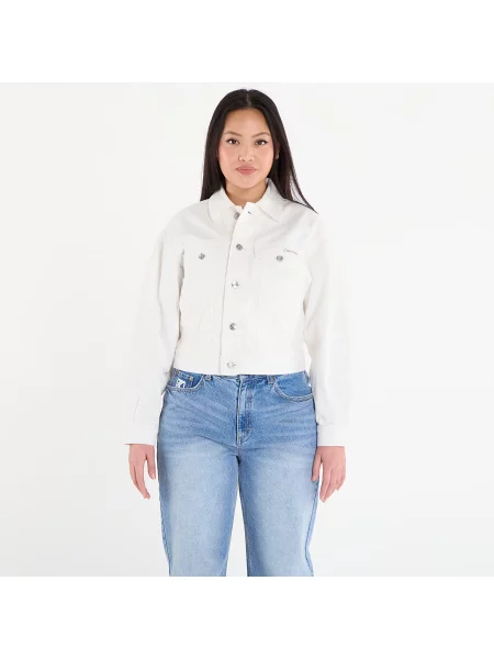 Jachetă Calvin Klein Trucker Jacket Chalk White M alb