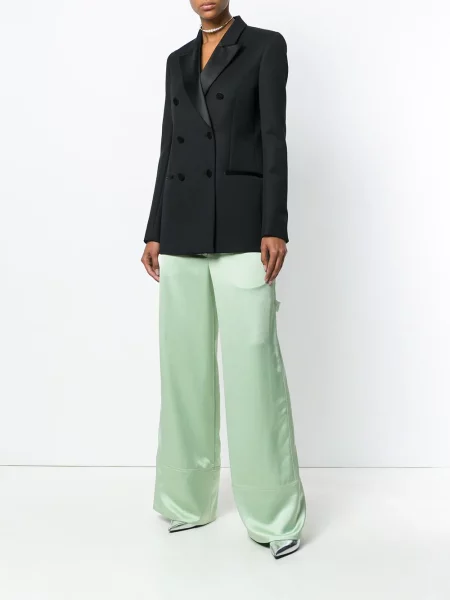 Pantaloni Off-white din satin alb