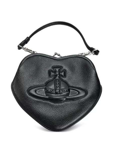 Geantă Vivienne Westwood cu motiv cu inimi negru