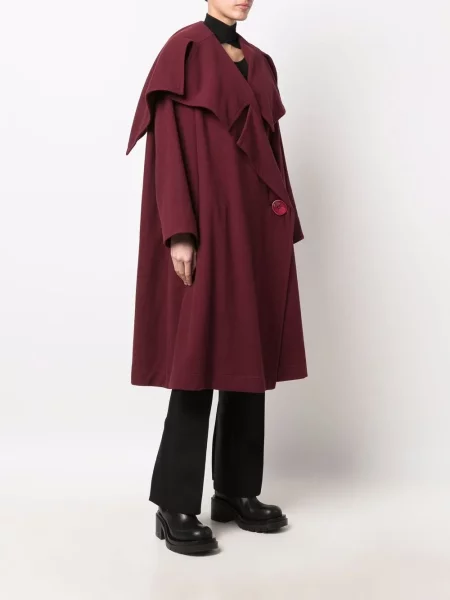 Plisovaný kabát Issey Miyake Pre-owned červený