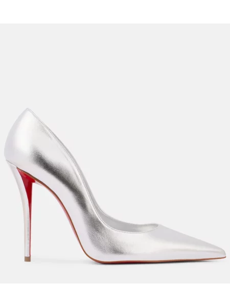 Kožené lodičky Christian Louboutin strieborná