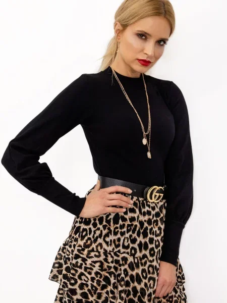 Blúzka Fashionhunters čierna