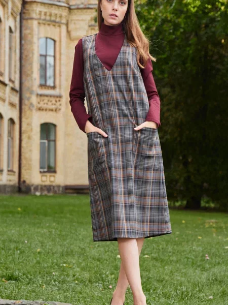 Сарафан LadyLike тканина сірий