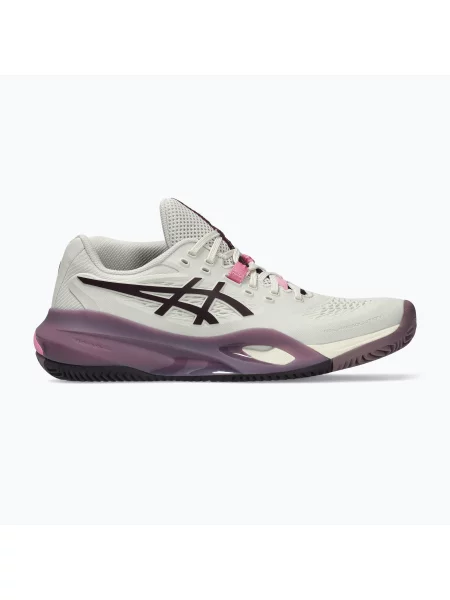 Încălțăminte de tenis pentru femei ASICS Gel-Resolution X Clay soft oat/dark aubergine