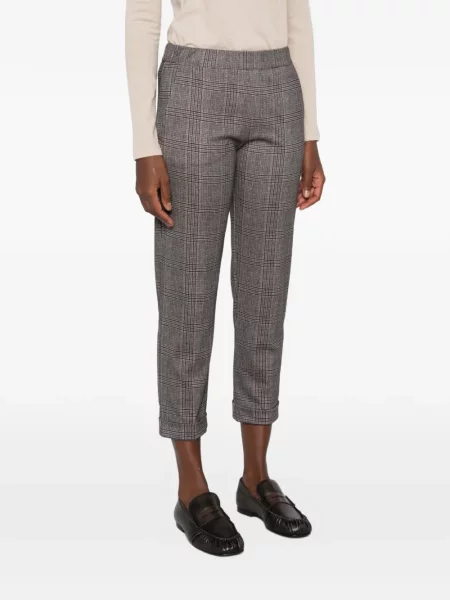 Pantaloni Why Ci în carouri gri