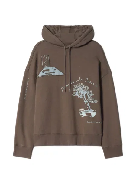 Hanorac cu glugă Maison Kitsune cu imagine cu cordon verde