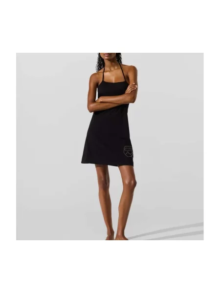 Karl Lagerfeld Rochie de plaja IKON RHINESTONE negru