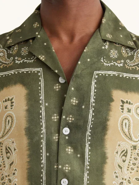 Reiss Letní Košile Vicente S Volným Střihem olivová béžová