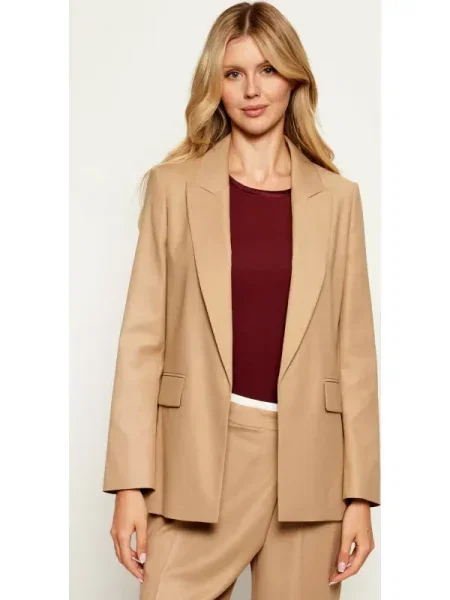 Marc Cain Sacou cu adaos de lână bej