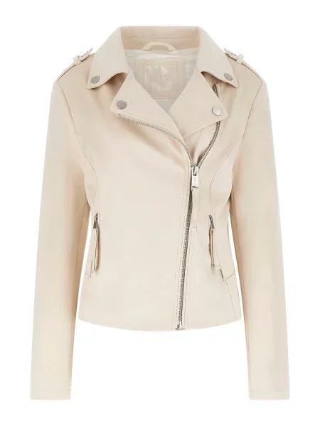 GUESS Prehodna jakna NEW MONICA volneno bela