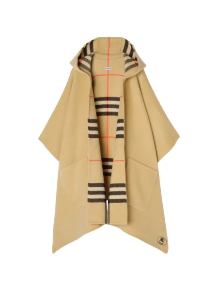 Kašmírová kostkovaná bunda Burberry s kapucí