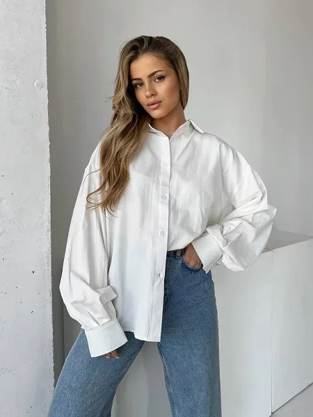 Сорочка INNOE молочний віскоза/поліестер